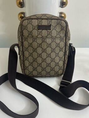 Gucci Brown/Beige GG Monogram Messenger Bag
